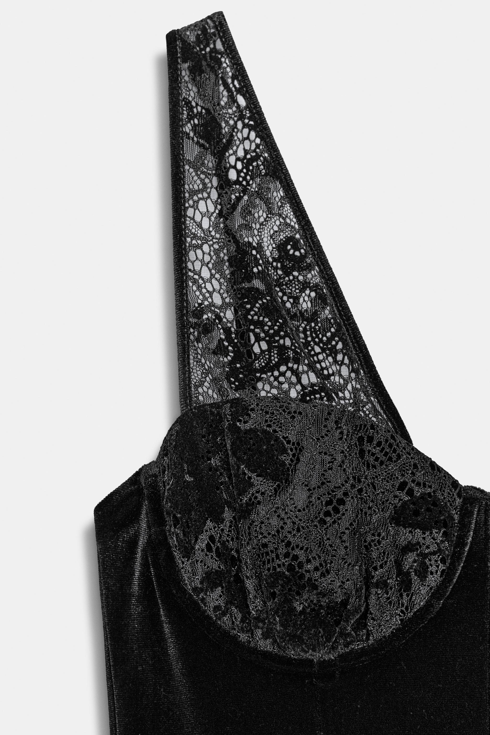 LACE VELVET MIDI DRESS